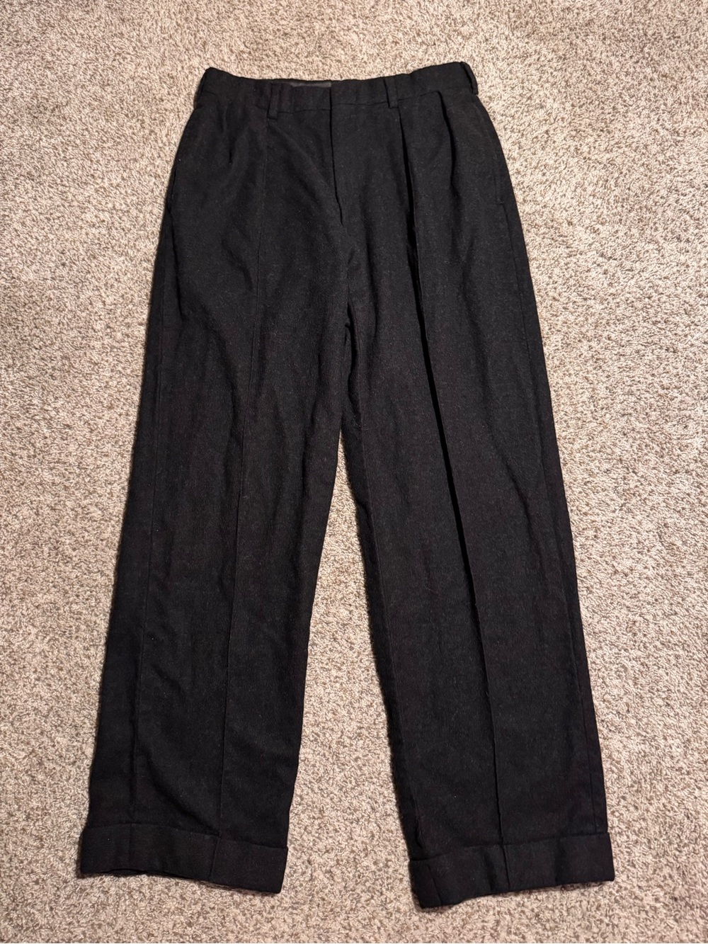 Vintage Polo Ralph Lauren Black Pleated Wool Trousers - Men’s 30” x 29”